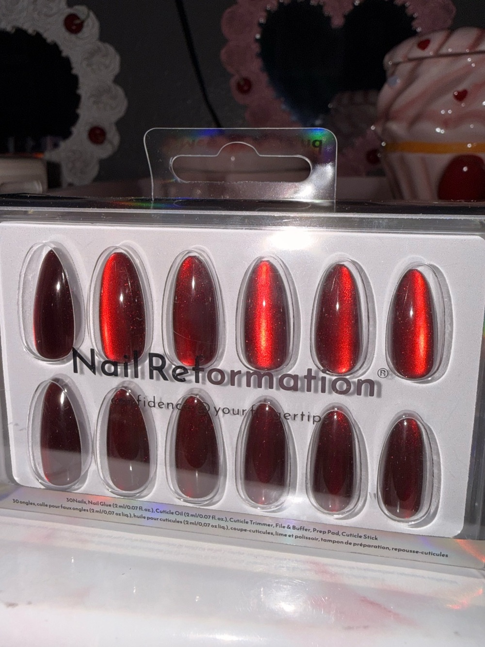 Nail Reformation Reflective Red Press On Nails
